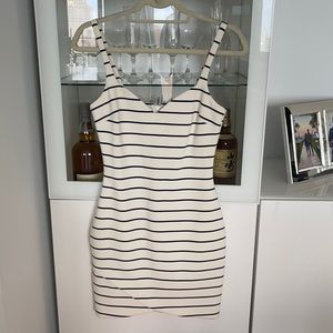 Likely White & Navy striped bodycon dress size 4